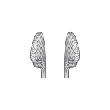 Realistic Mayfly Wings<br /> Grey MW-2-G 